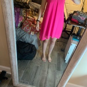 Hot pink dress - small (shown on 5 8 woman)